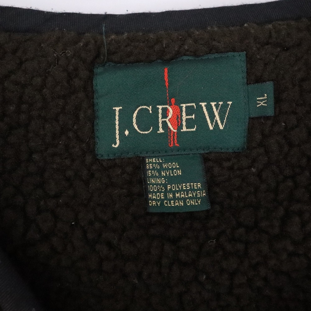 Vintage J. Crew Wool Sherpa Lined Hunting Vest Men's XL Wool Brown Plaid Oarsman - Picture 3 of 6